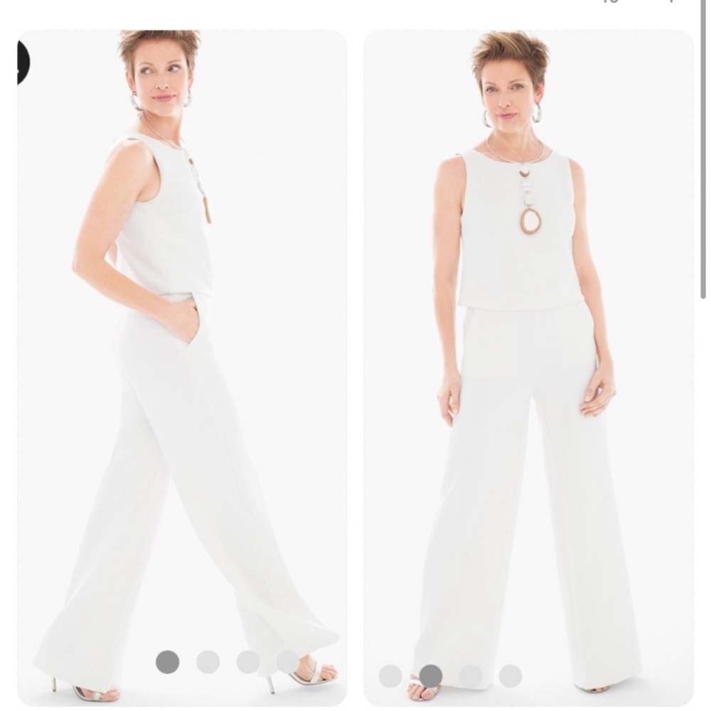 Chico’s Black Label Ponte Knit White Jumpsuit